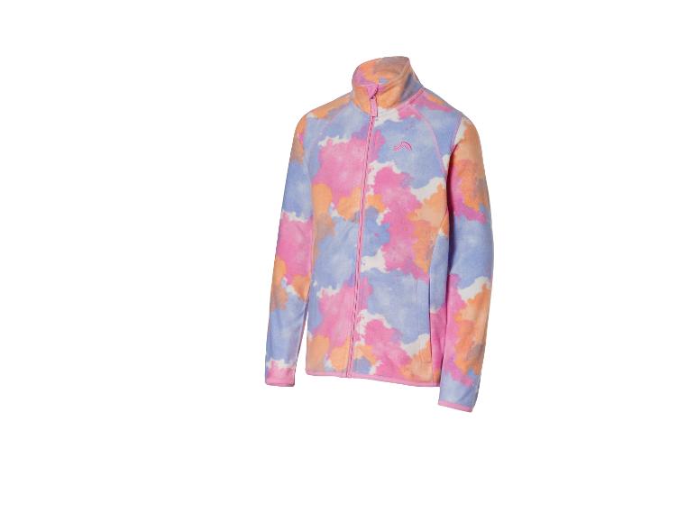 Tie-Dye-Fleecejacke in Pink, Orange und Blau mit durchgehendem Reißverschluss