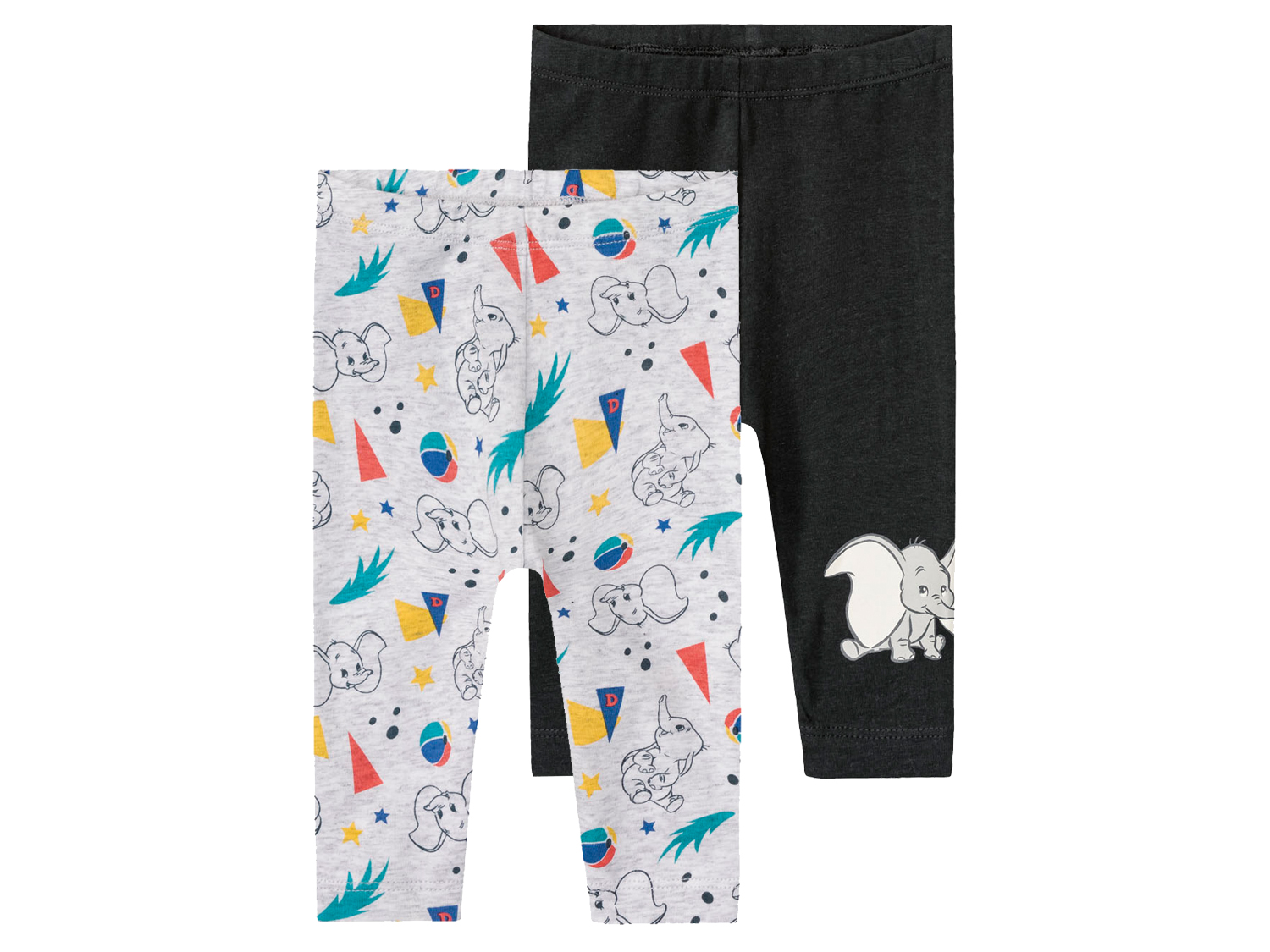 Baby Leggings, 2 Stück (62/68, grau/schwarz) | 04055334621533