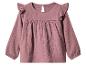 Rosa Kinderbluse mit langen Ärmeln und Rüschen