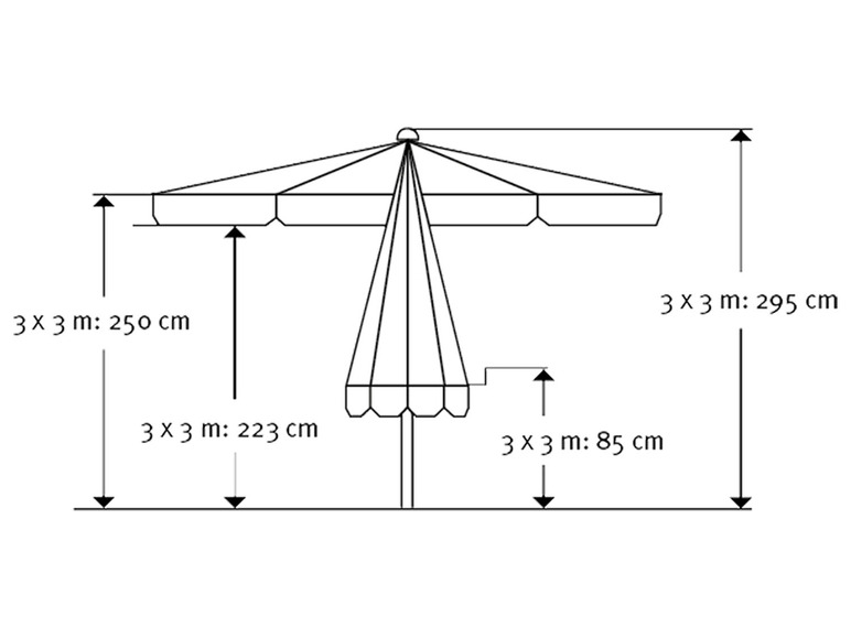 Gehe zu Vollbildansicht: Schneider Sonnenschirm »Quadro«, 300 x 300 cm, widerstandsfähig - Bild 60