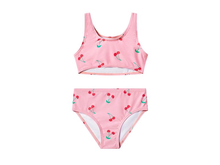 Rosa Kinder-Bikini-Badeanzug mit Kirschdruck