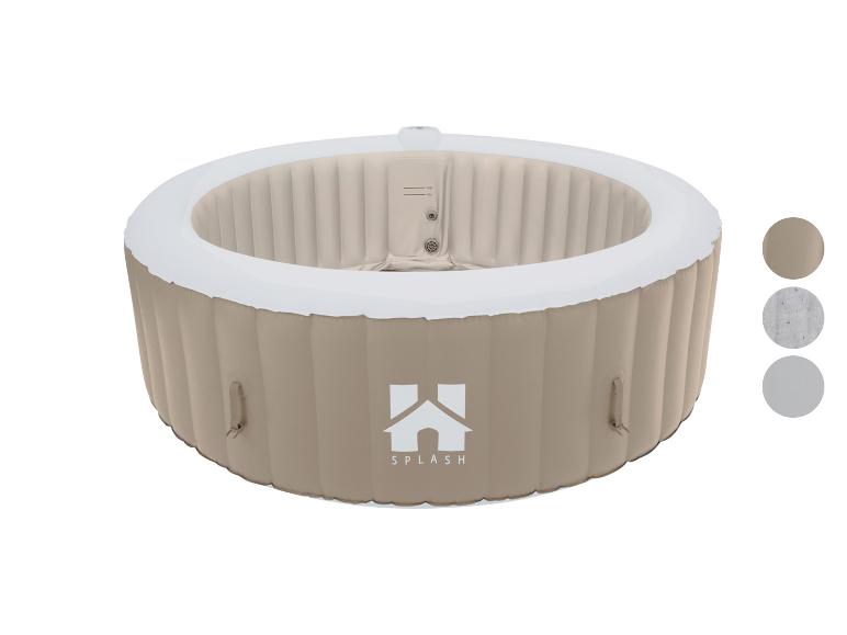 Splash aufblasbarer Whirlpool in Beige mit weißem Rand und Farbmustern