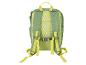 Grüner Rucksack mit gelben Details, Rückansicht