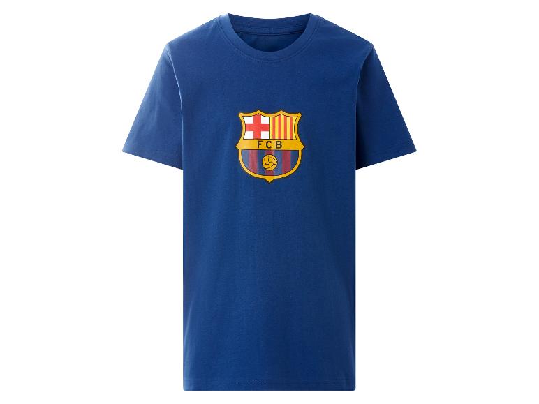 Blaues Kurzarm-T-Shirt mit Fußballclub-Logo