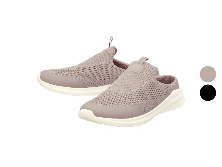 Atmungsaktive Mesh-Slipper-Sportschuhe in Beige und Schwarz.
