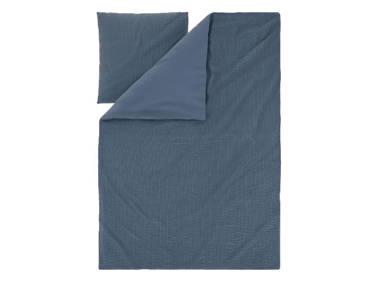 Blau gestreiftes Bettbezug- und Kissenbezug-Set
