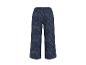 Marineblaue Damen-Hose mit weitem Bein und Blattmuster.