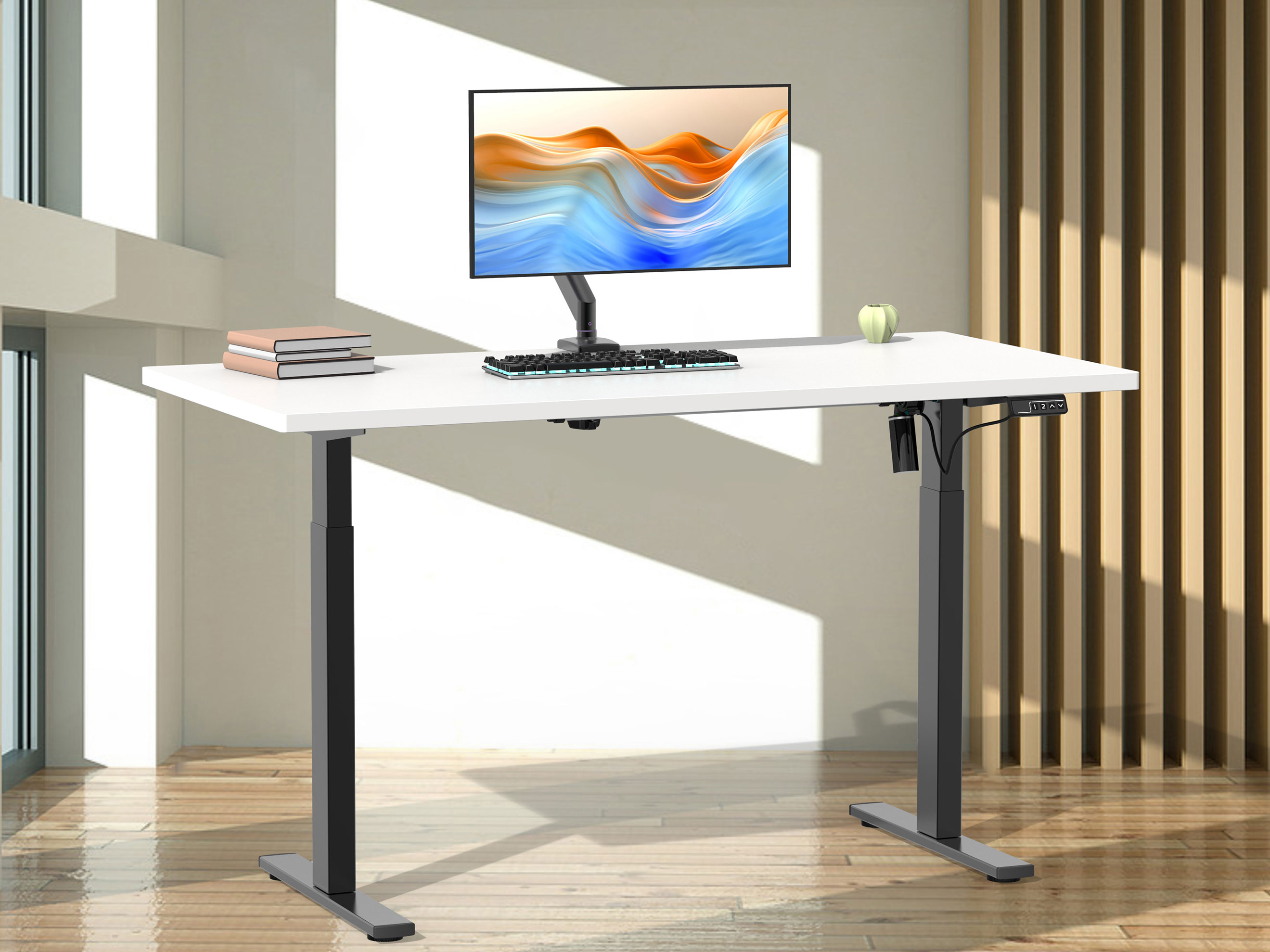 VCM Schreibtisch E-Lona (Weiß/schwarz, 140 x 50 cm) – Bild 2 von 4