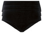 Drei Paar schwarze Damen-Slips.