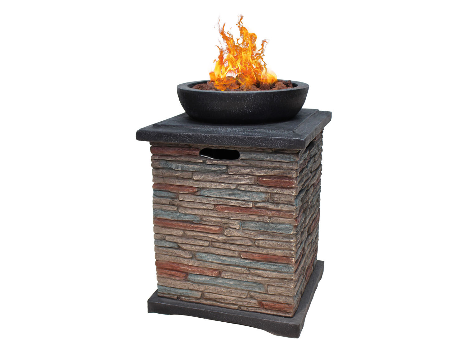 Feuerstelle im Flam Ziegelstein-Design, grau Kamino
