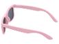 Rosa Sonnenbrille mit dunklen Gläsern, von oben gesehen.