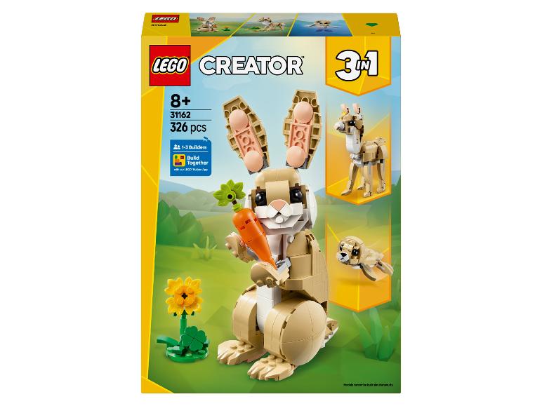 LEGO Creator 3-in-1 Set mit Hase, Lama und Robbe, 326 Teile.