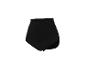 Schwarzer Damen-Slip mit hoher Taille und gerippter Textur.