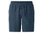 Blaue Sweatshorts mit Kordelzug in der Taille.