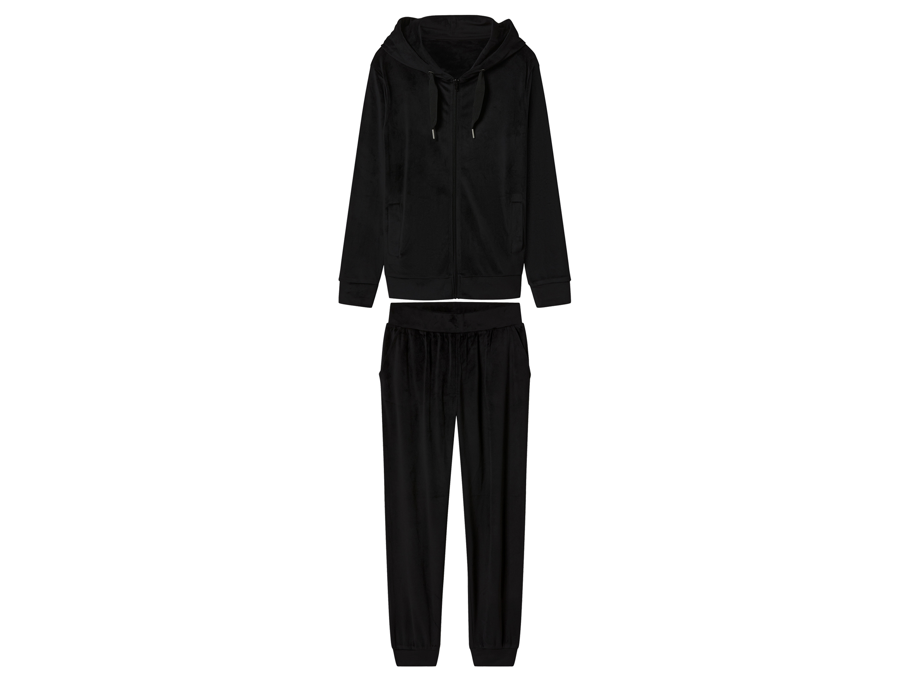 ESMARA® Damen Nicki-Hausanzug, 2-teilig (Schwarz, XS(32/34))