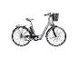 Graues Zündapp E-Bike mit Frontkorb und Gepäckträger.
