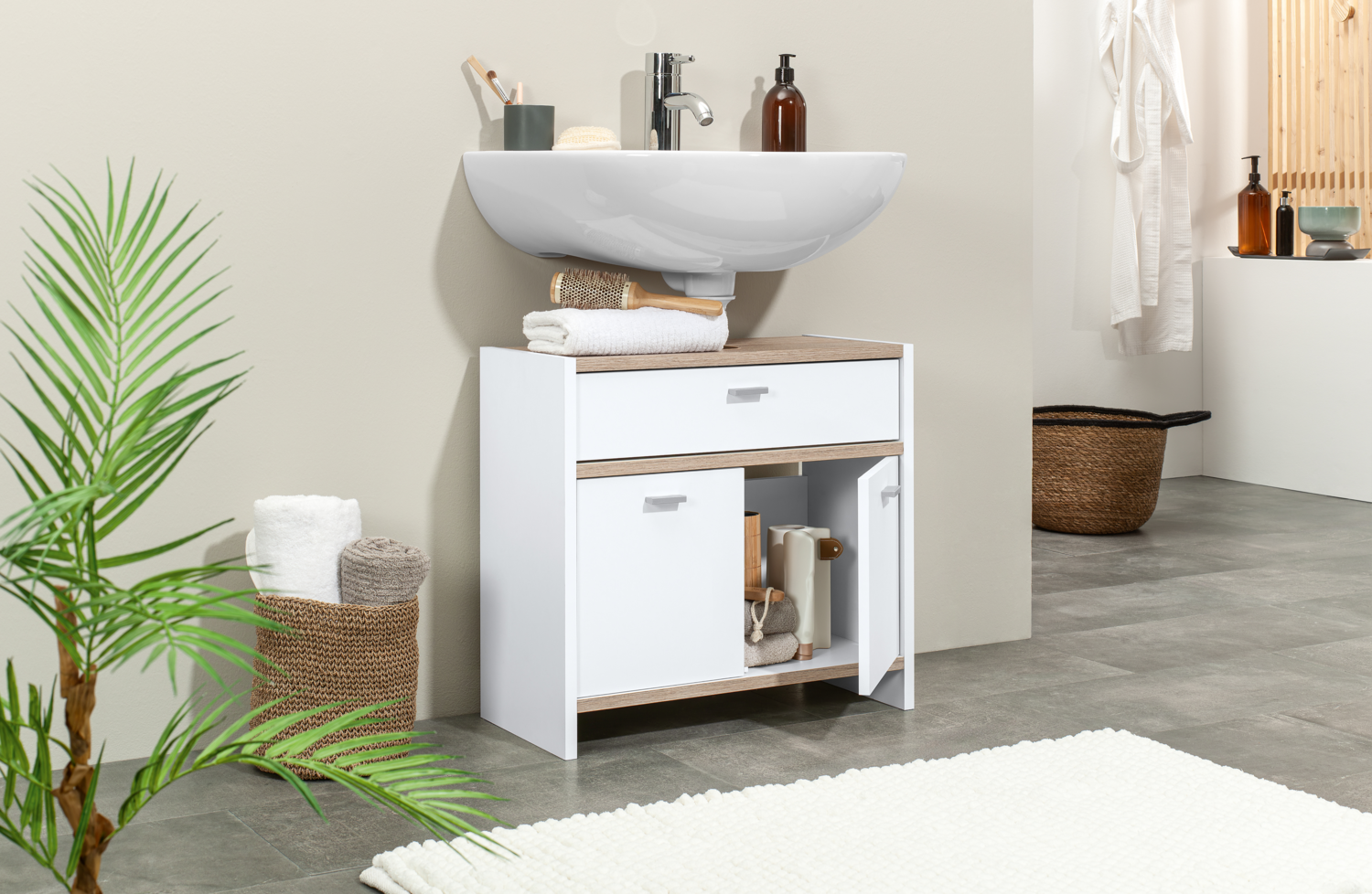 Thumbnail - LIVARNO home Waschbeckenunterschrank weiß