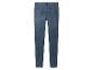 Blaue Jeans aus Denim mit Gesäßtaschen und sichtbaren Nähten.