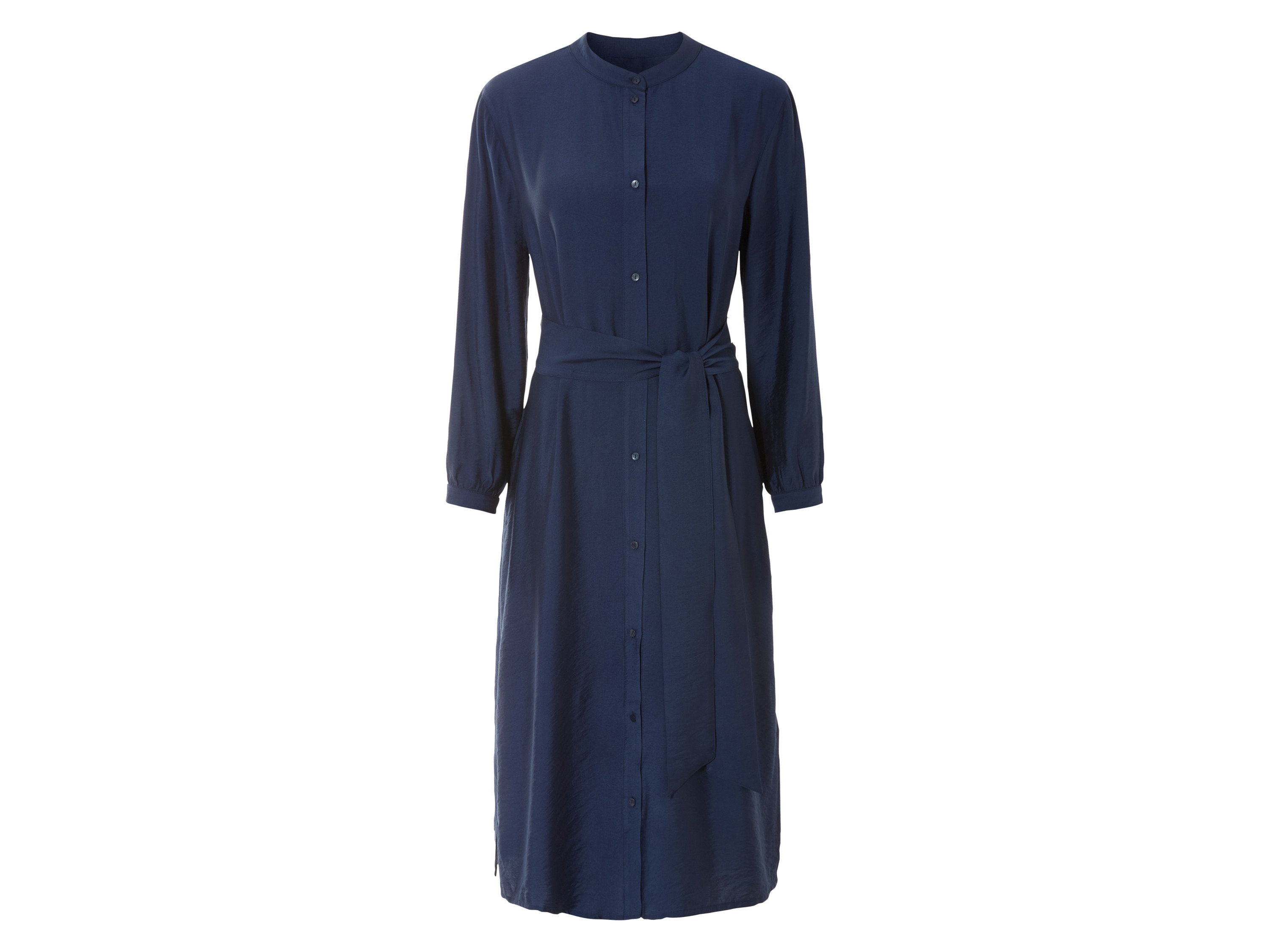 esmara® Damen Blusenkleid (Navy, 44)““ | Ballonärmel mit Knopfmanschette