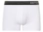 Weiße Esmara Herren-Boxershorts mit schwarzem Bund.