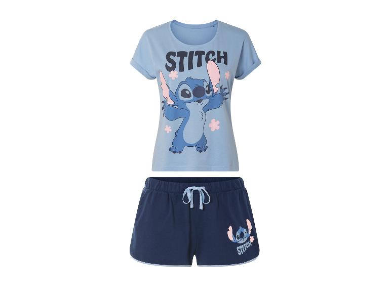 Disney Stitch Pyjama: blaues Shirt und Shorts.