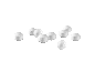 Weiße runde Tabletten auf schwarzem Hintergrund.