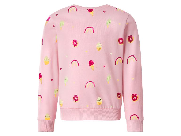 Rosa Sweatshirt mit Eis-, Donut- und Regenbogen-Print.