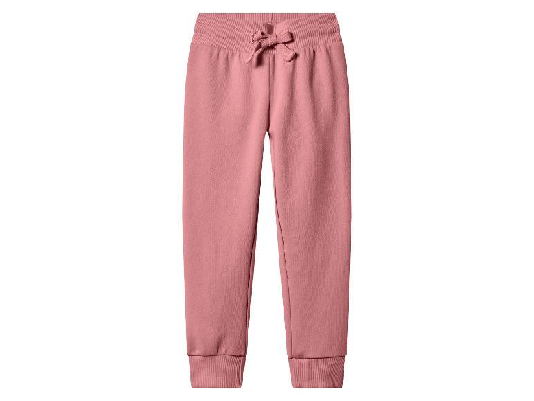 Rosa Kinder-Jogginghose mit elastischem Bund und Kordelzug.