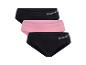 Drei Reebok Damen-Slips: zwei schwarze und ein rosa