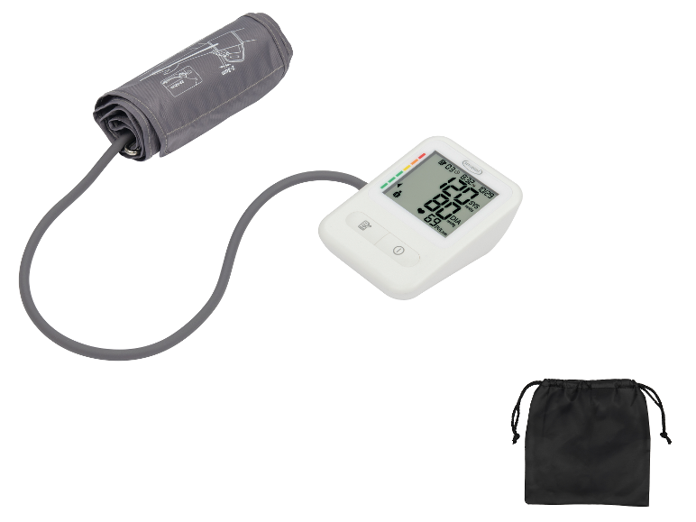 SENSIPLAST® Oberarm-Blutdruckmessgerät mit Manschette und Aufbewahrungstasche.