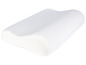 Ein weißes Kissen mit ergonomischem Design.