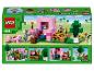 Lego Minecraft Set mit einem rosafarbenen Schweinehaus, Figuren und Zubehör.