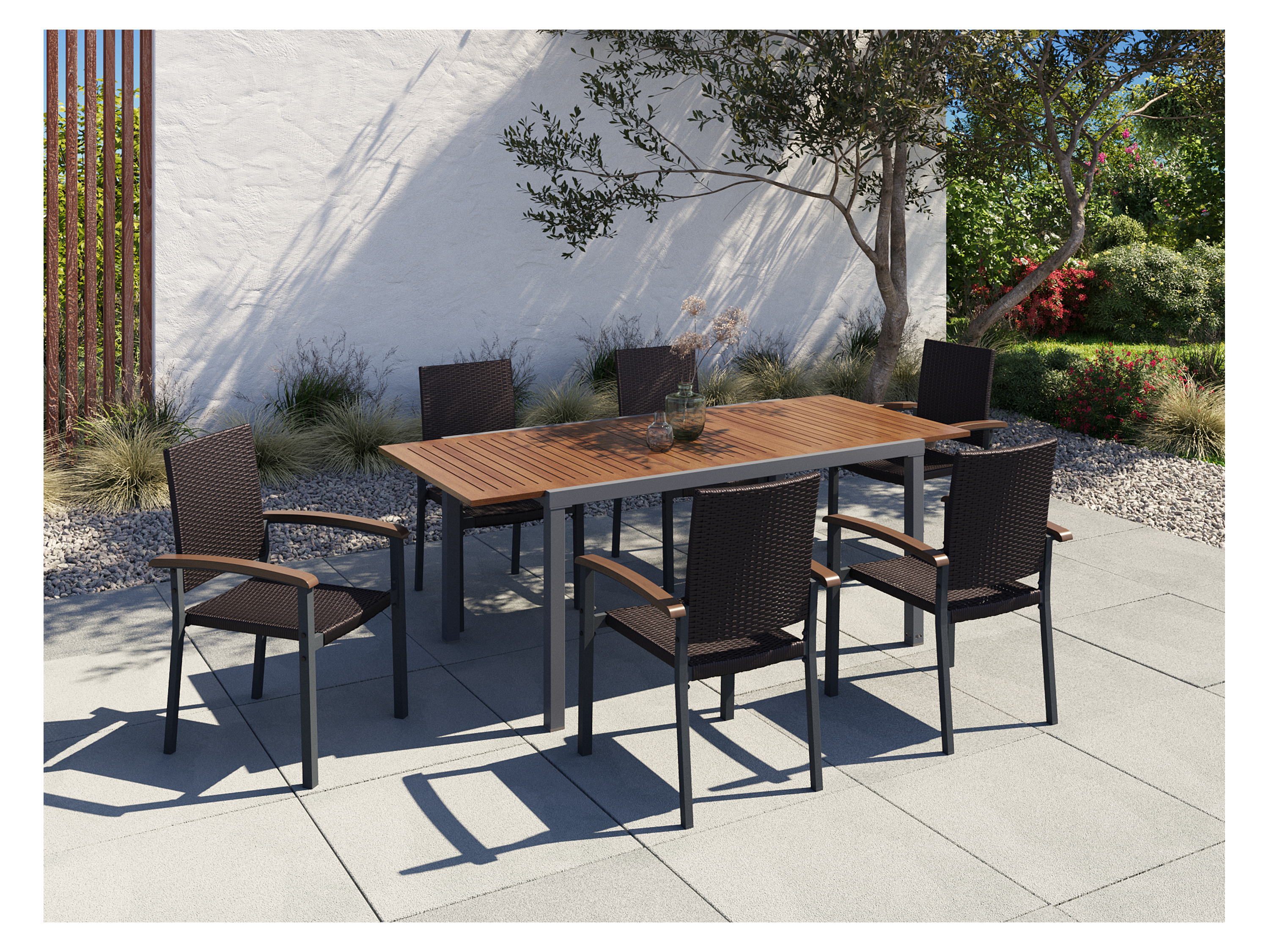 Thumbnail - LIVARNO home Alu-Gartentisch »Valencia«, ausziehbar, braun