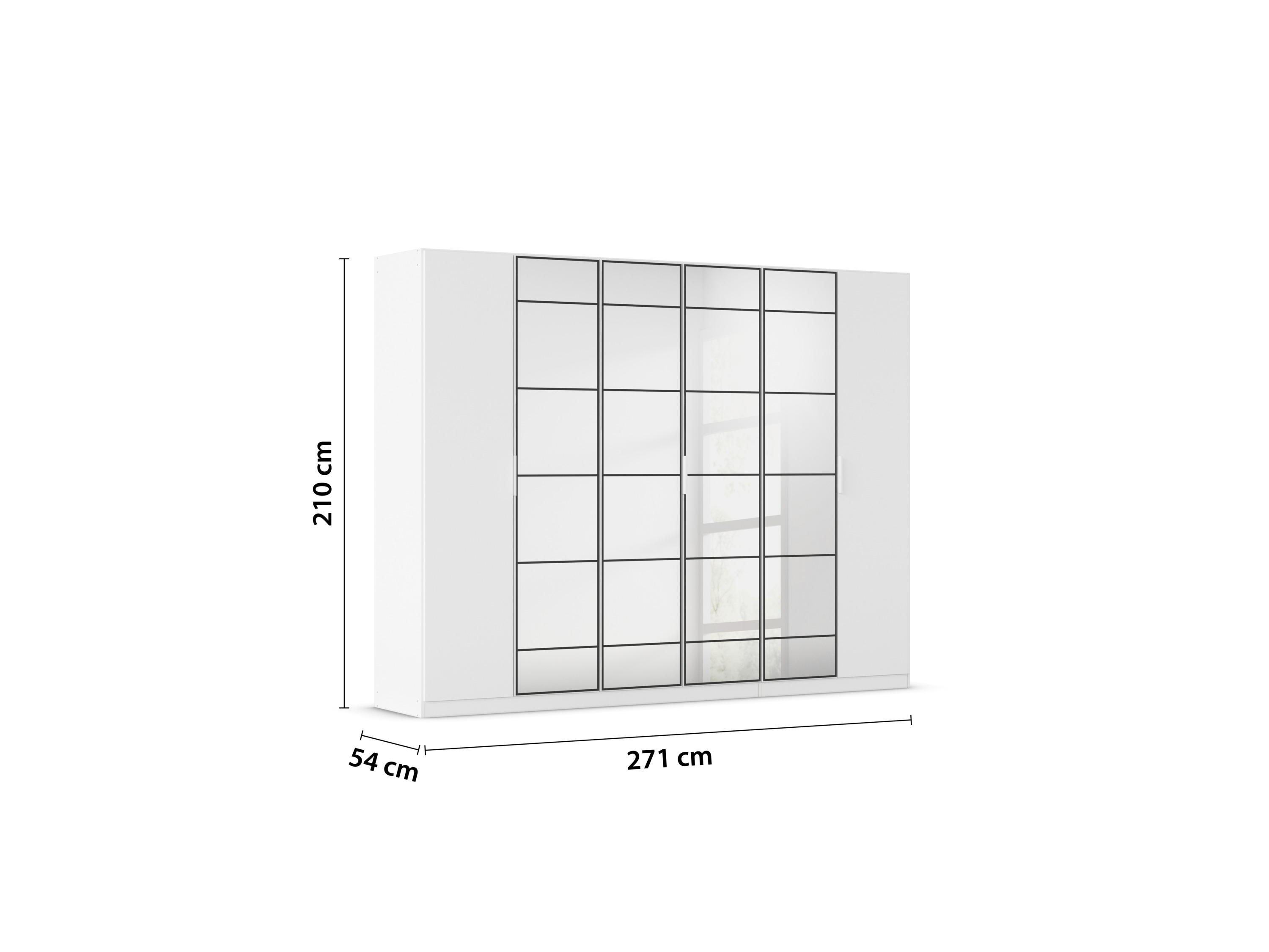 RAUCH ORANGE Acero Drehtürenschrank (Weiß, Breite 271 cm / Höhe 210 cm) – Bild 3 von 4