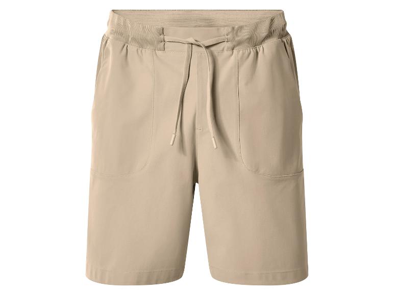 Beige Herrenshorts mit Kordelzug und elastischem Bund.