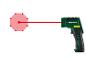 PARKSIDE Infrarot-Thermometer mit Laserpointer, das einen roten Kreis misst.