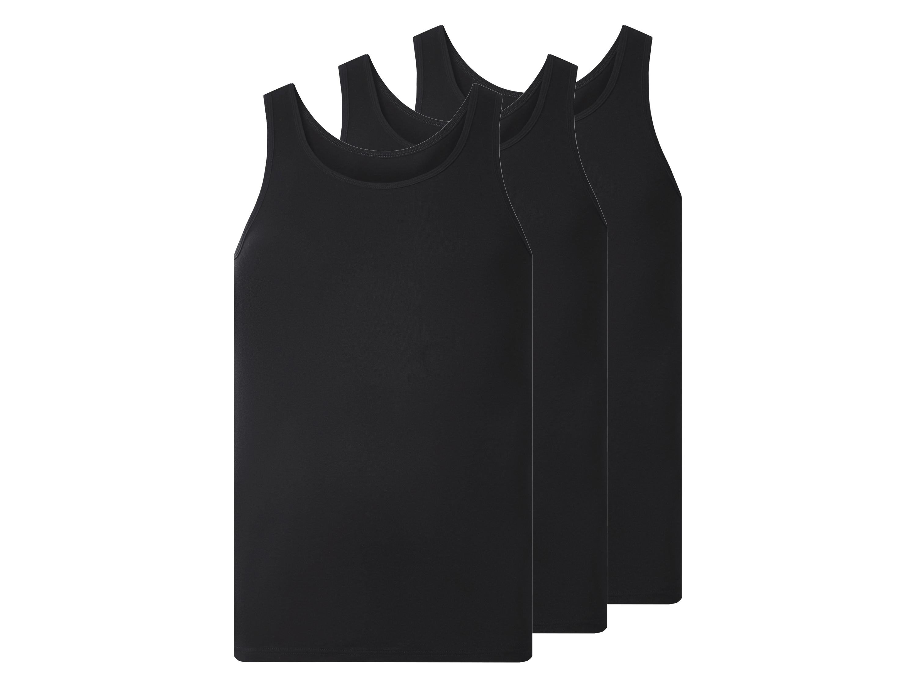 ESMARA MEN Herren Feinripp-Achselhemden, 3 Stück (Schwarz, 10/4XL)