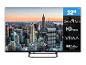 32-Zoll-Fernseher mit Stadtbild im Hintergrund, mit HD Ready, VIDAA und Dolby Audio Logos.