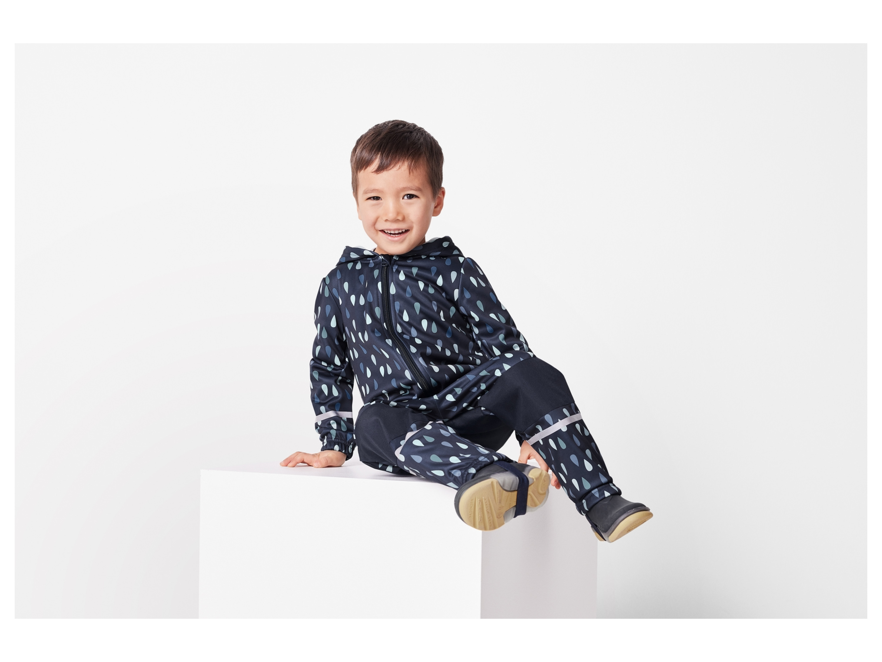 LUPILU® Baby Kleinkinder Matsch- und Buddel-Overall Softshell, gefüttert (Muster/navy, 110/116) – Bild 2 von 4