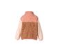 Fleecejacke im Colour-Block-Design in Rosa, Braun und Creme