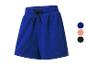 Blaue Sport-Shorts mit Kordelzug.
