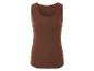 Ein braunes, geripptes Tanktop ohne Ärmel.