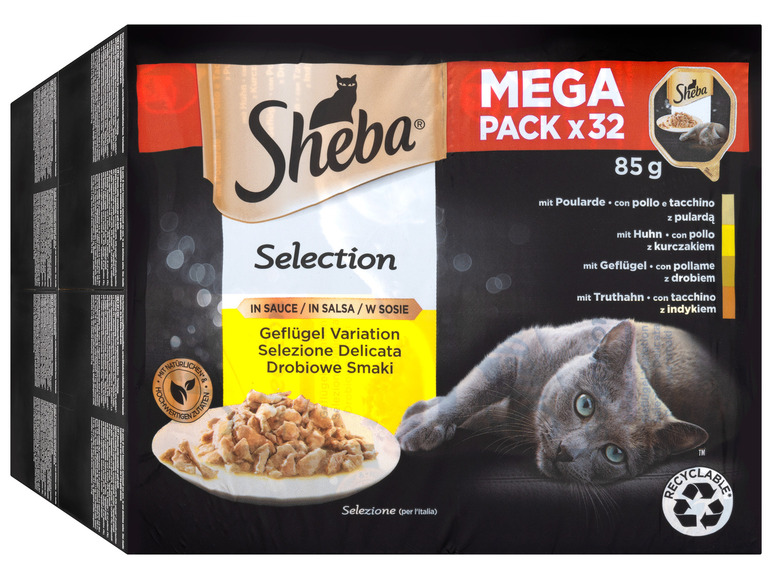 Gehe zu Vollbildansicht: Sheba Mega Pack Selection in Sauce Geflügel Variation, 32 x 85g - Bild 1