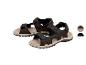 Dunkelbraune Herren-Sportsandalen mit verstellbaren Riemen.