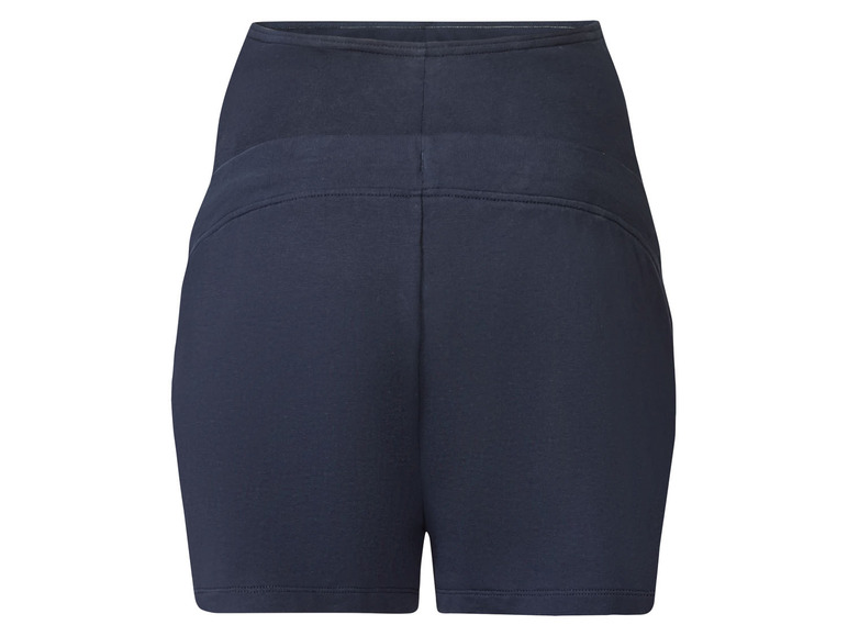 Dunkelblaue Schwangerschaftshose mit hoher Taille.