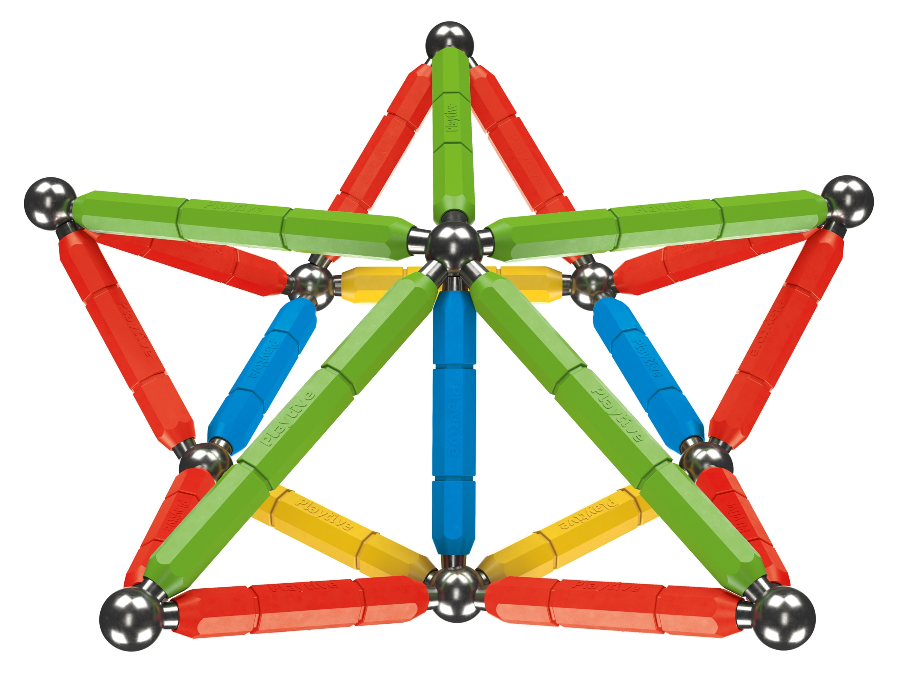 Playtive Magnetbausatz Stäbe (Bunt)““ | Leuchtend: 56 Maßstab: – Altersempfehlung: ab 3 Jahren Batterien benötigt: nein Batterien enthalten: nein Lieferumfang: Bunt: 6x große magnetische Stäbe