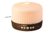 Aromadiffusor aus Holz und mattiertem Glas mit Bedientasten und Kontrollleuchten.