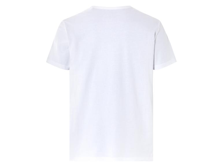 Weißes T-Shirt mit kurzen Ärmeln, Rückansicht.