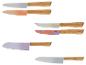 Ein Set Livarno Home Messer mit Holzgriffen in verschiedenen Farben.