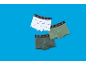 Drei Jungen-Boxershorts mit Dinosaurier-Print, zwei grüne und eine weiße.